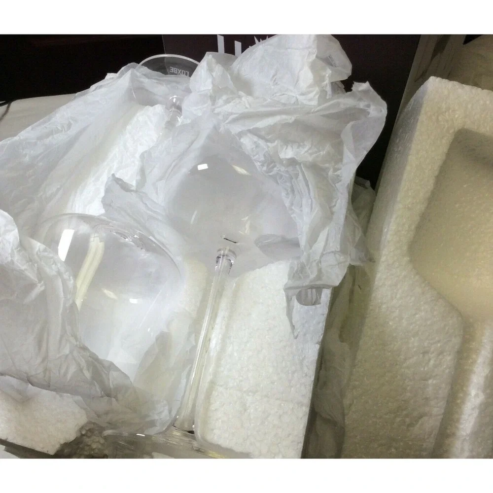 Collectible Luxbe high end crystal wine glasses, set of 4 new in box - T1383